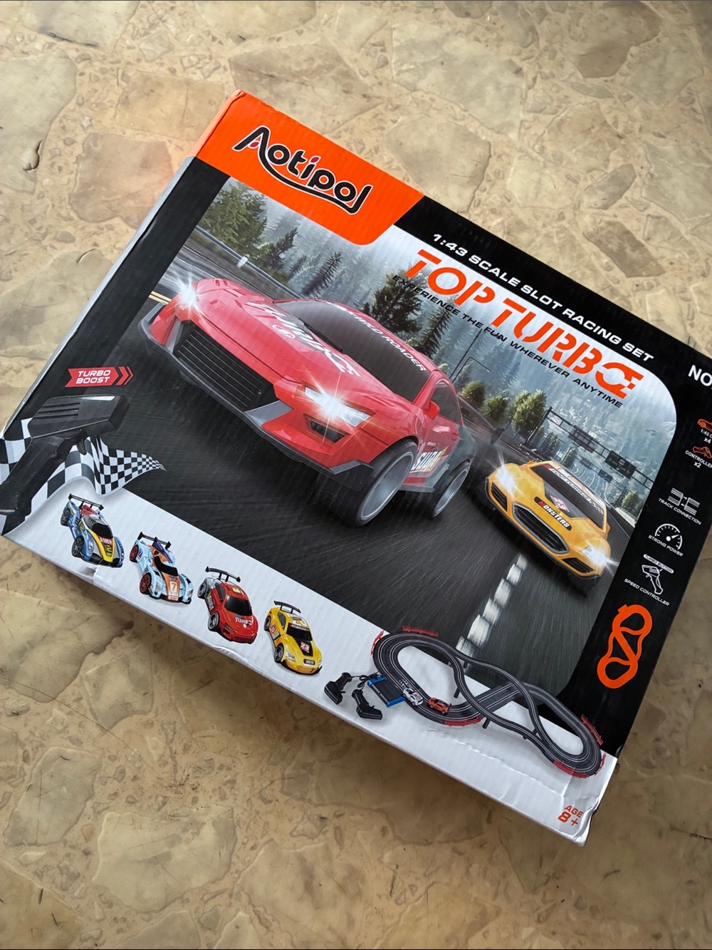 Top Turbo 1:43 Scale Slot Racing Set - Red - Picture 2 of 5